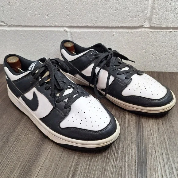 Nike Basketball Dunk Low Panda White Black Leather Sneakers Men's 11 DD1391-100 - Picture 2 of 12